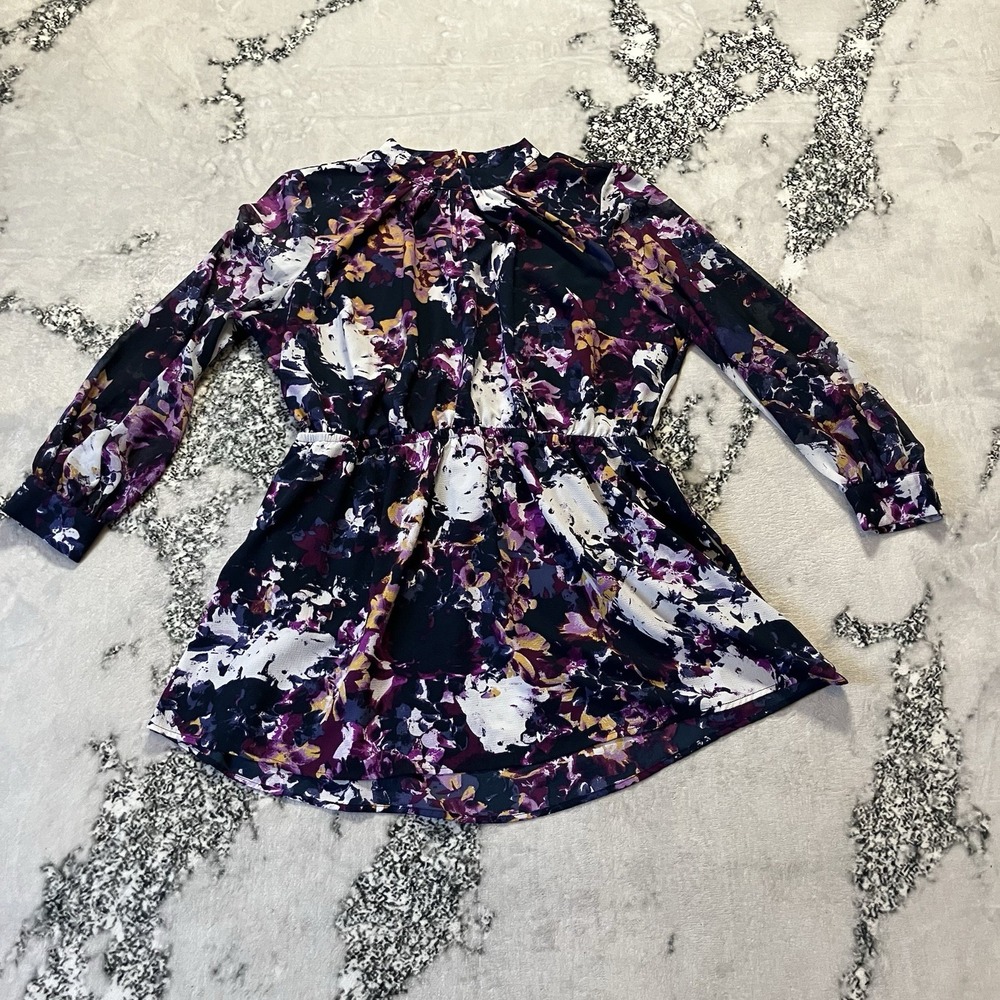 Lane Bryant x Girl with Curves Top Womens Sz 20‎ floral print tie-waist tunic